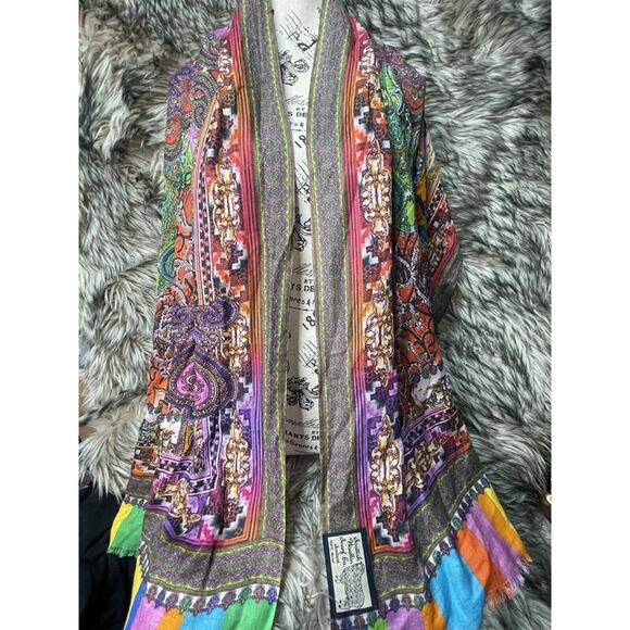 Scottish Wollen Scarf Co. 100% Modal Multi Color Scarf / Shawl‎ 28 in x 72 in - Picture 1 of 3